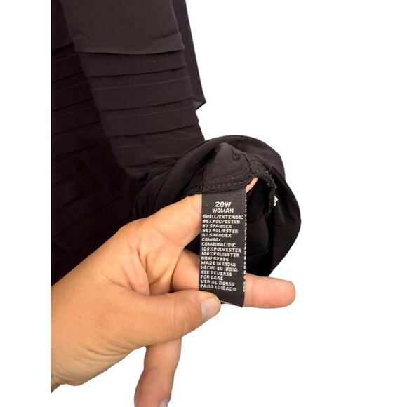 Scarlett Black Pleated Sheer Formal Evening Dress Blouson Chiffon Womens 20W - Picture 6 of 7